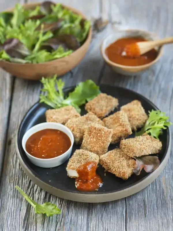 Nuggets de tofu et sauce barbecue maison 